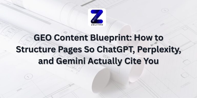 GEO Content Blueprint: How to Structure Pages So ChatGPT, Perplexity, and Gemini Actually Cite You Blog by Zelitho