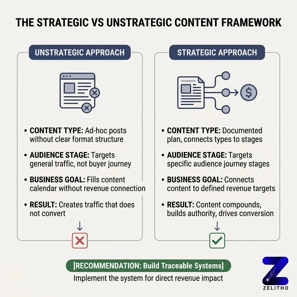 What Is a Content Marketing Strategy and Why Does It Affect Revenue? The strategic vs unstrategic content framework