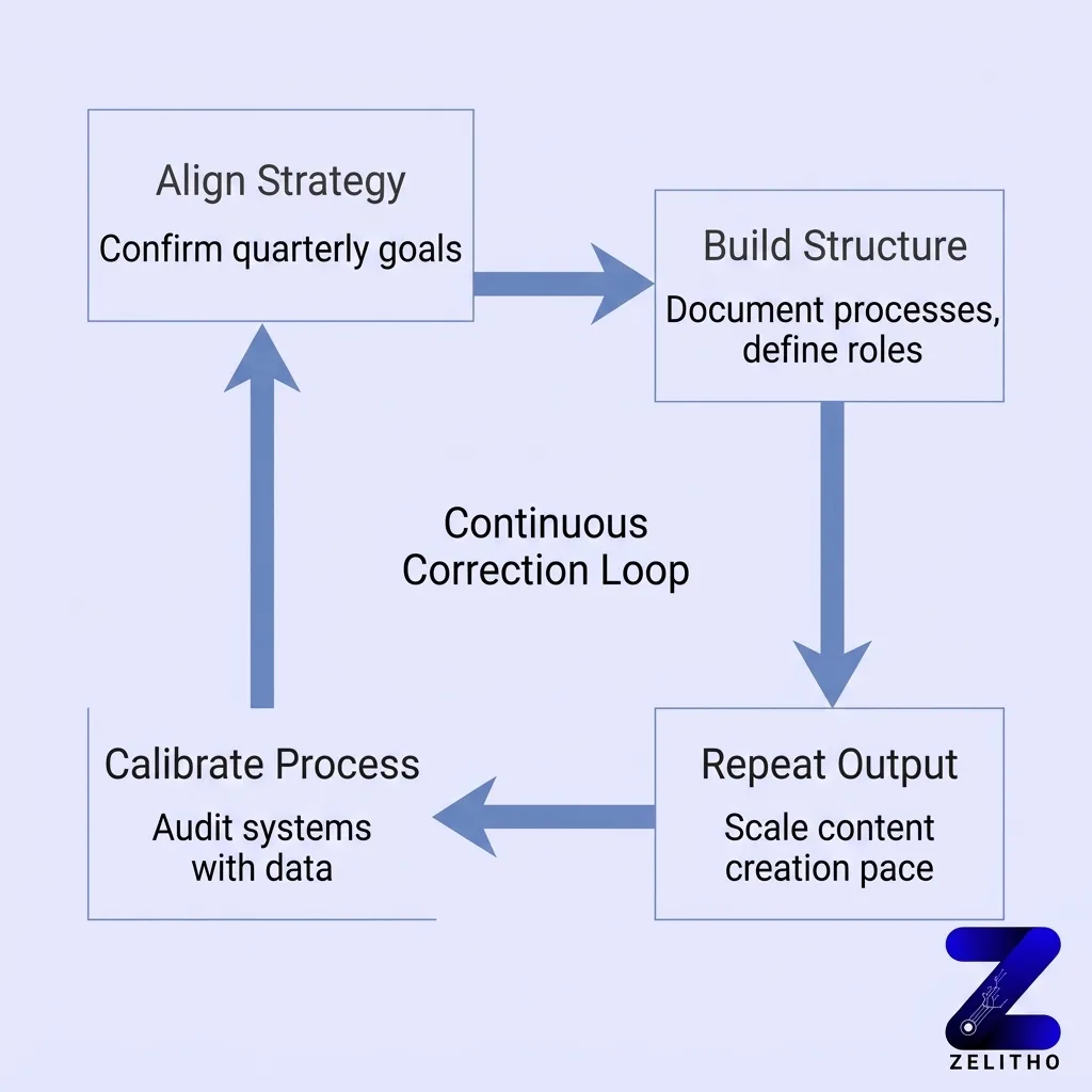 how-to-build-and-implement-a-scalable-marketing-strategy-the ARC system loop - infographic by zelitho