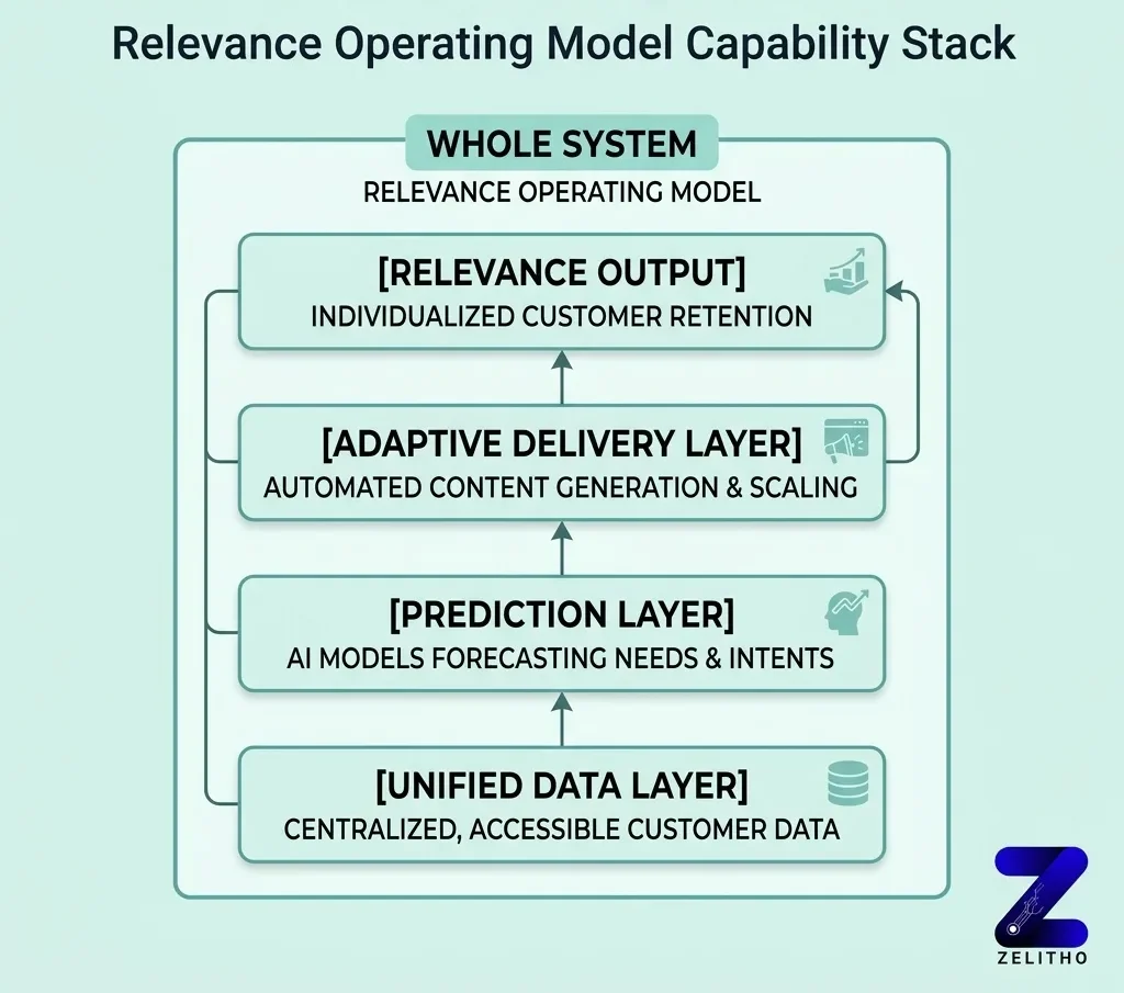AI-powered personalization is not a campaign upgrade. the relevance operating model capability stack