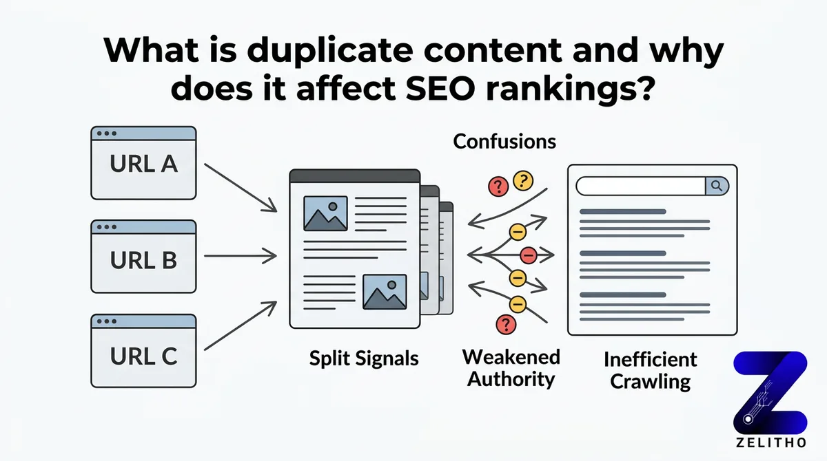 What is duplicate content and why does it affect SEO rankings?