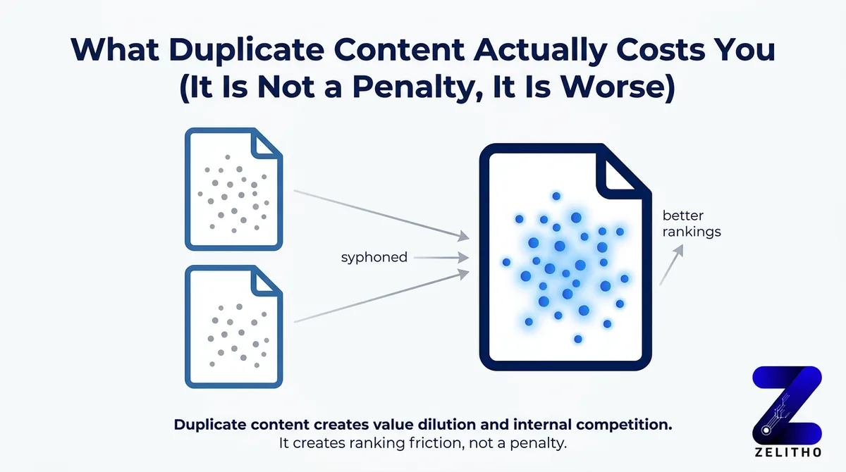 What Duplicate Content Actually Costs You (It Is Not a Penalty, It Is Worse)