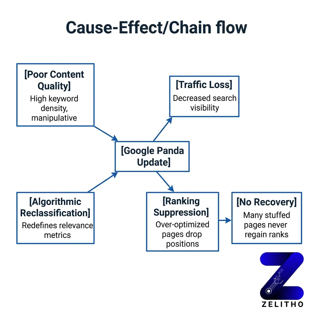 The cause effect chain flow for keywords - infographic by zelitho