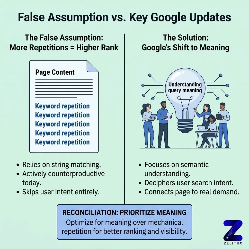 Why Search Engines Stopped Caring About Keywords the Way You Think They Do - False assumptions vs the key google updates