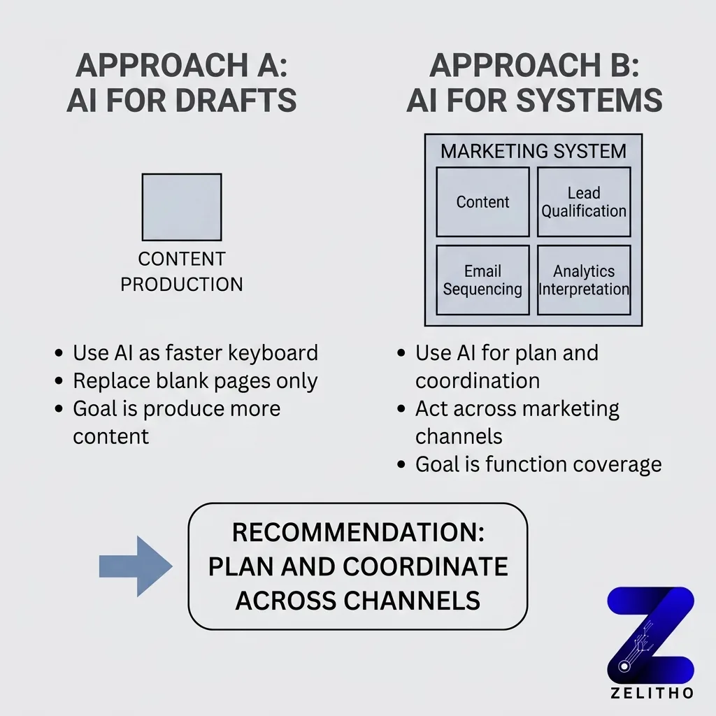 You Think You Are Using AI for Marketing. You Are Probably Just Using It for Content. Lets compare the two approaches - Ai for drafts vs Ai for Systems