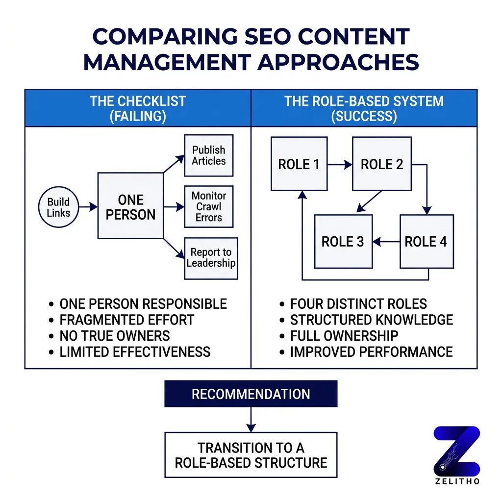 The Core Roles Inside an SEO Content Operation (And What Each One Actually Owns)