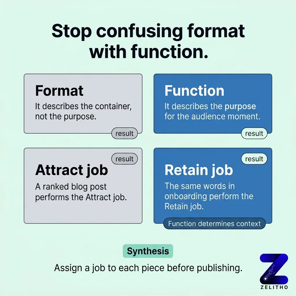 The Four Jobs Content Actually Performs, and Why Most Teams Only Use Two