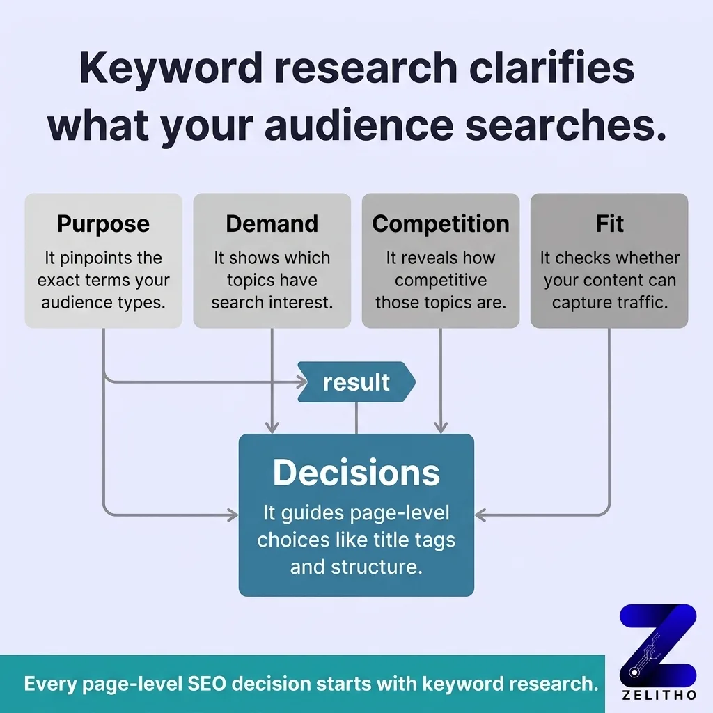 What is keyword research used for in SEO?