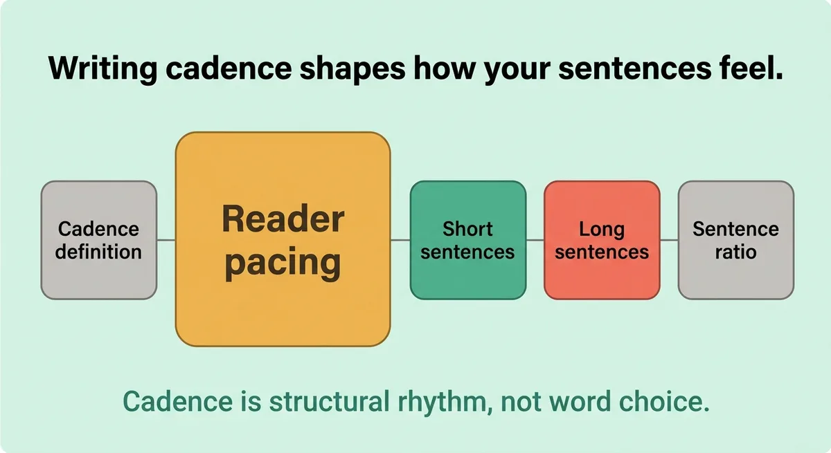 What does writing cadence mean in practical terms?