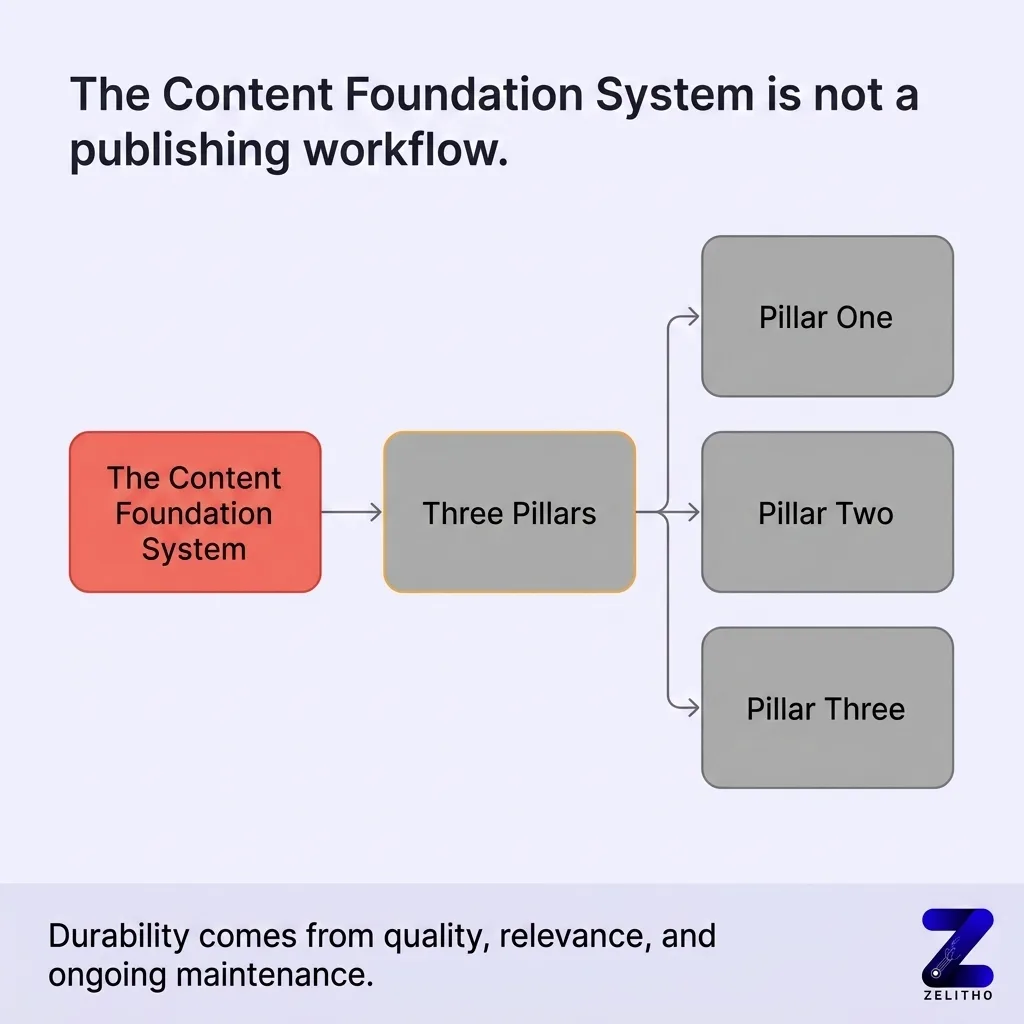 The Content Foundation System: Three Pillars That Actually Hold
