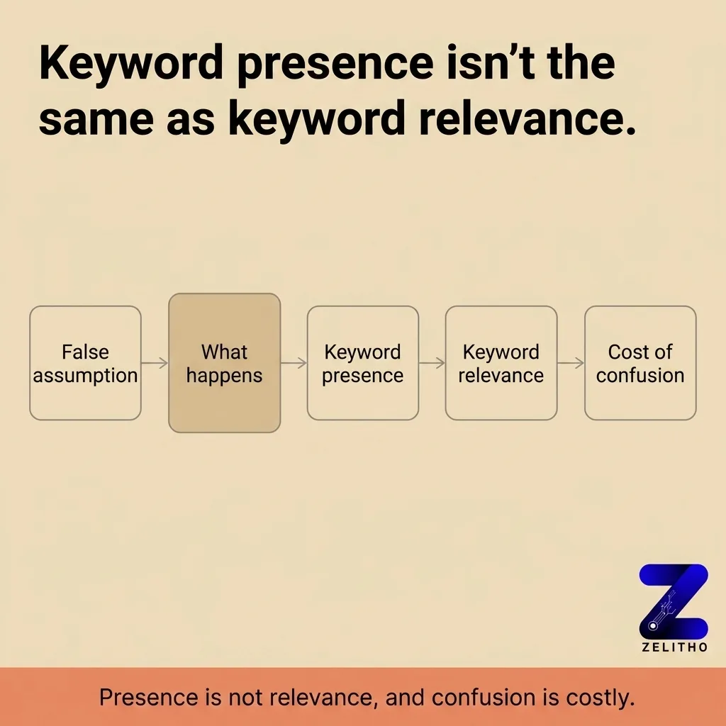 Keyword Relevance Is Not the Same as Keyword Presence