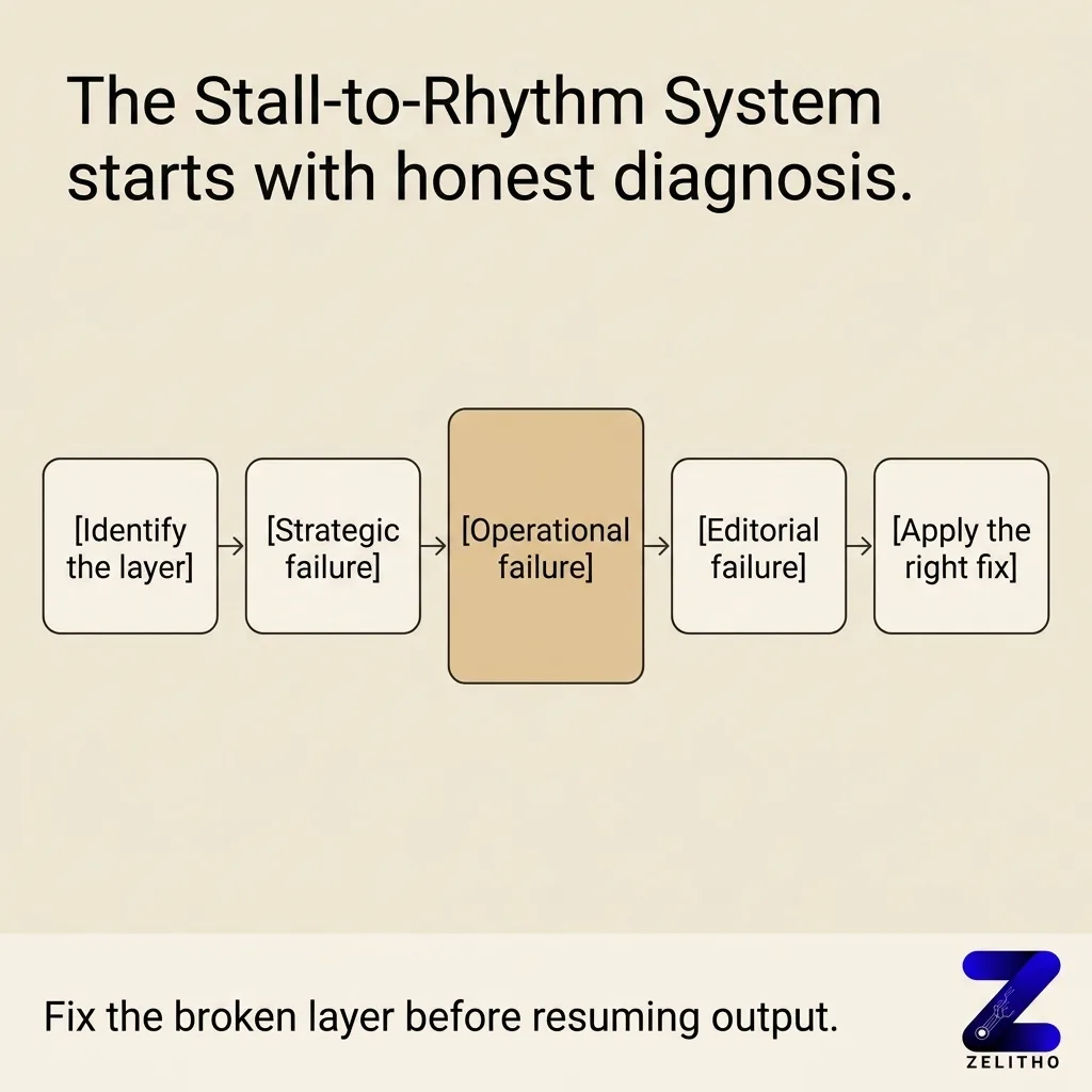 The Stall-to-Rhythm System Starts With One Honest Diagnosis