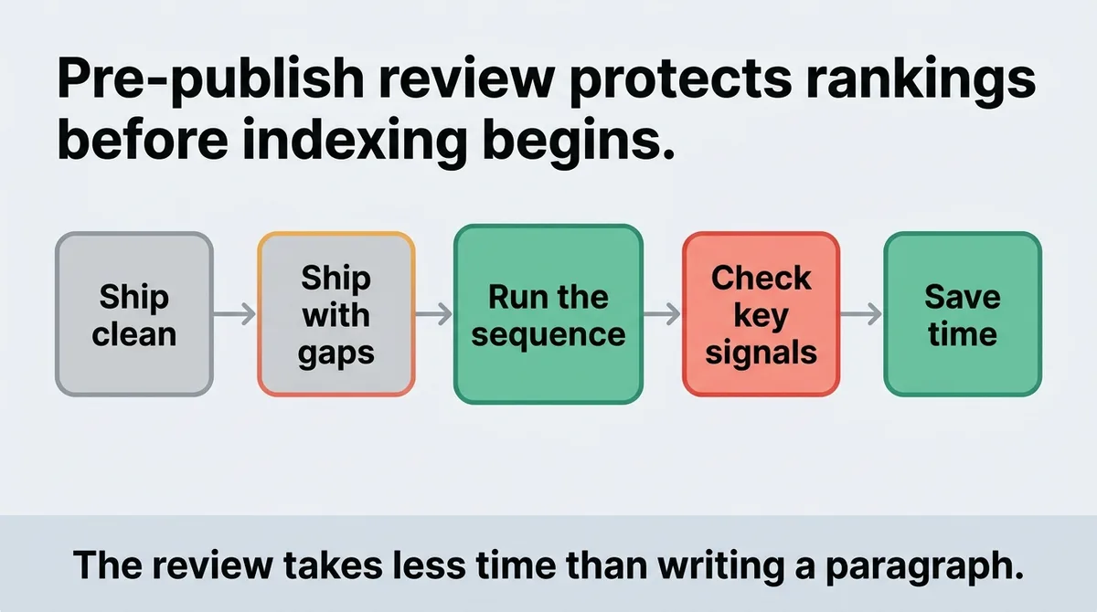 Your pre-publish SEO review is the last line of defense before ranking begins