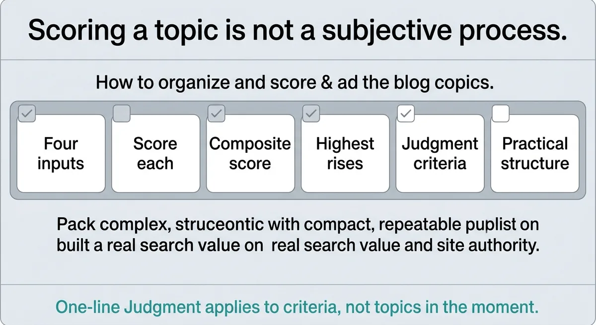 How to Organize and Score Every Topic So the Best One Always Rises