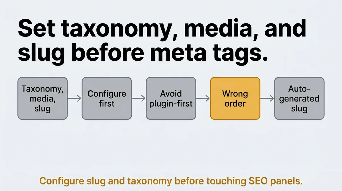 Set Up Taxonomy, Media, and Your Post Slug Before You Write a Single Meta Tag