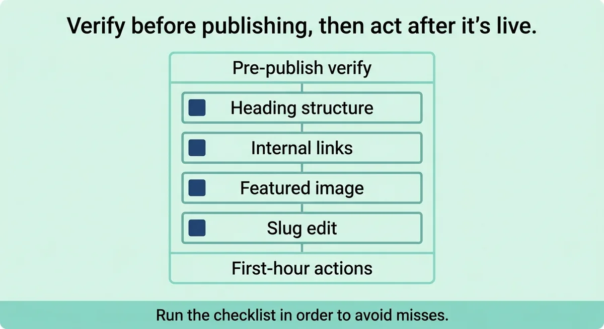 The Pre-Publish Checklist and What to Do in the First Hour After You Hit Publish