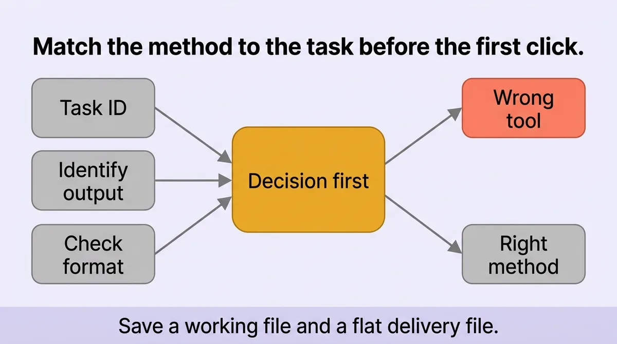 Match the task to the method before the first click