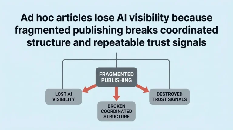 Why ad hoc articles lose visibility in AI search